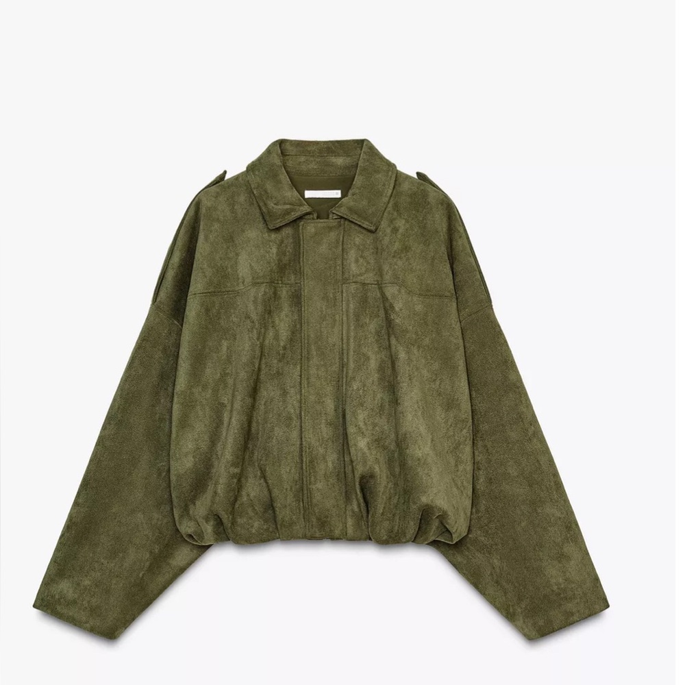 Zara Olive Bomber Jacket for Women